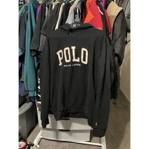 Size L- VTG Polo Ralph Lauren Men's Black Hoodie $168 Retail